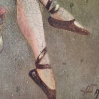 Tableau danseuse au repos signé R. Sarot