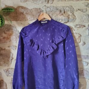 Blouse vintage violette à volants