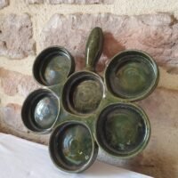 Pomié provençal en céramique – Émail vert foncé