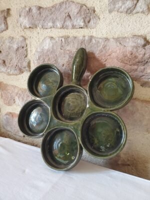 Pomié provençal en céramique – Émail vert foncé