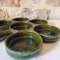 Pomié provençal en céramique – Émail vert foncé