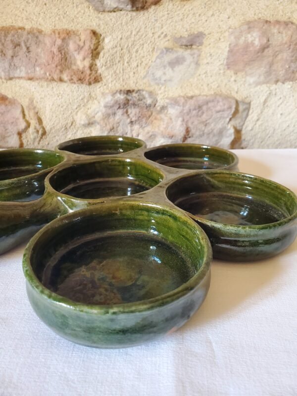 Pomié provençal en céramique – Émail vert foncé