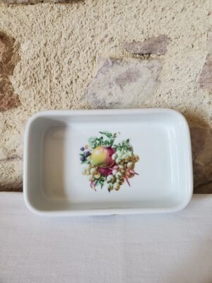 Vide-poche en porcelaine de Limoges – Lazeyras, décor fruits peints à la main