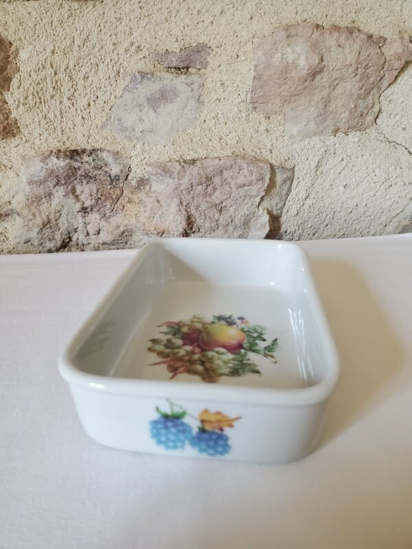 Vide-poche en porcelaine de Limoges – Lazeyras, décor fruits peints à la main