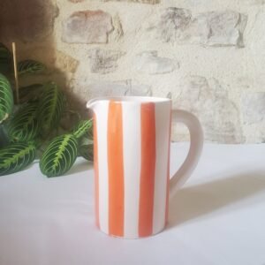 Carafe à rayures colorées oranges