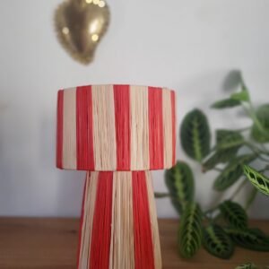 Lampe artisanale en raphia couleur orange