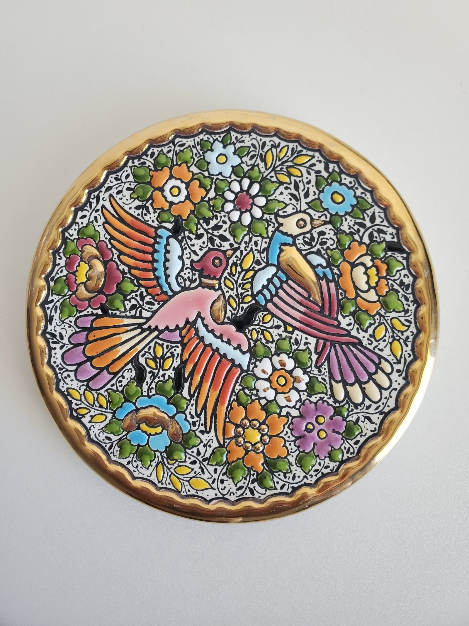 Assiette décorative murale en céramique – peinte à la main, artisanat espagnol