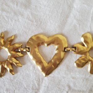 Ceinture dorée à médaillons fleur, soleil et cœur – Made in Spain