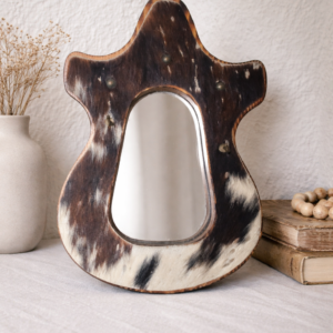 Miroir mural peau de vache vintage