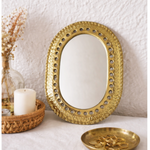 Miroir ovale en laiton – décoration bohème chic