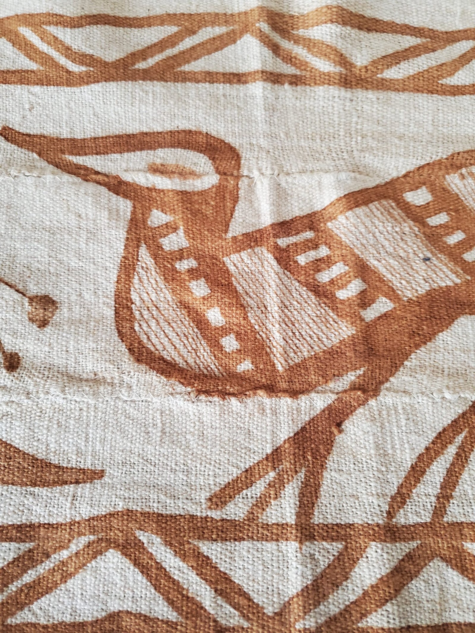 Textile traditionnel de Côte d’Ivoire – Motifs oiseaux – Fait main