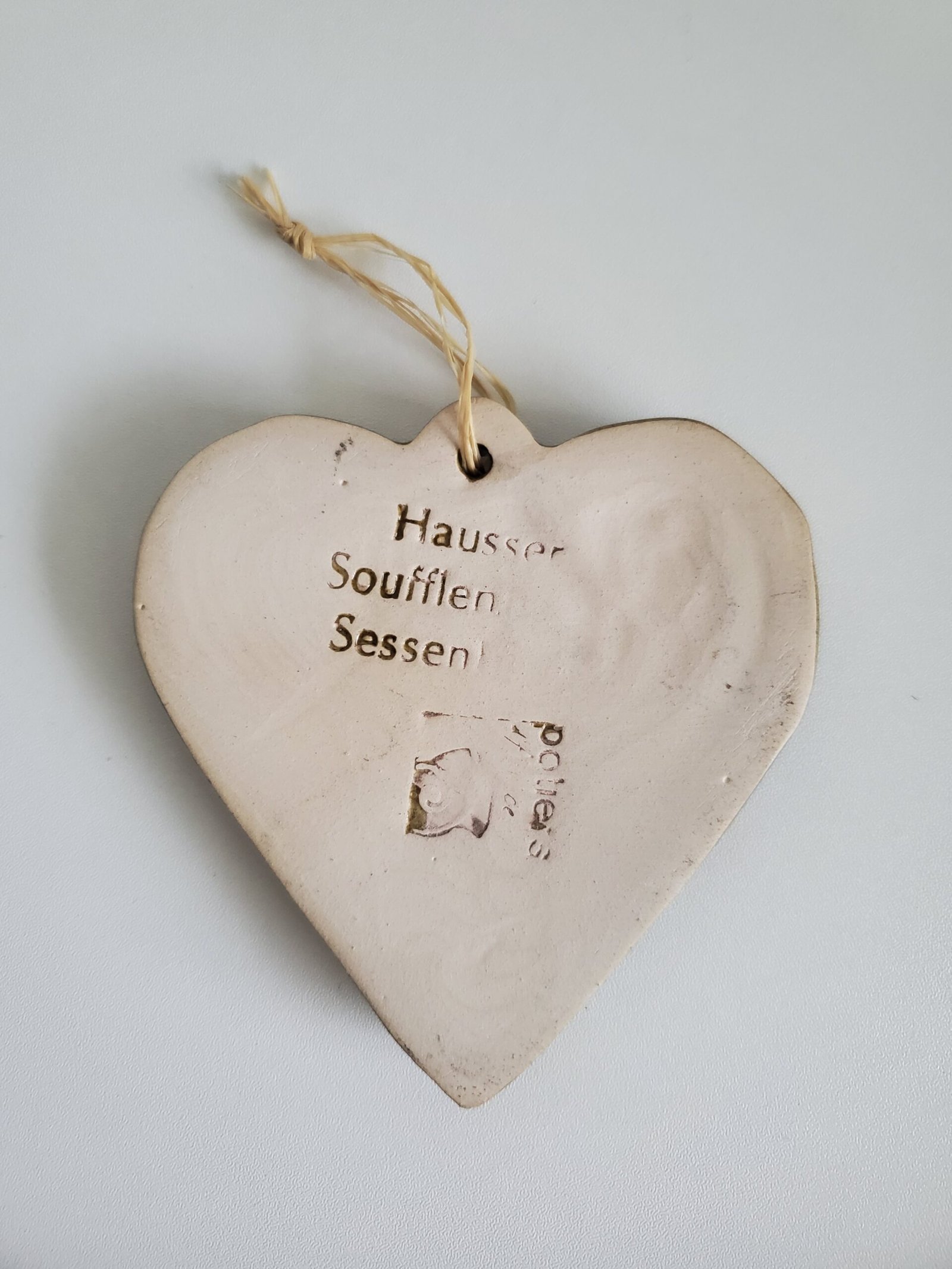 Cœur vert en céramique artisanale – Hausser Sessenheim – Image 3