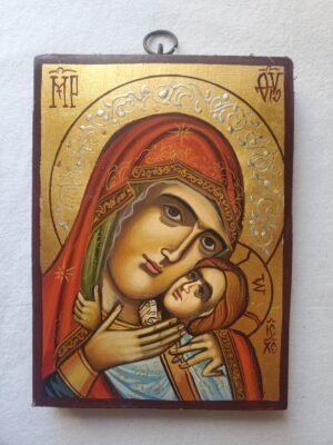 Icône de la Vierge à l'Enfant – Peinte à la main sur bois