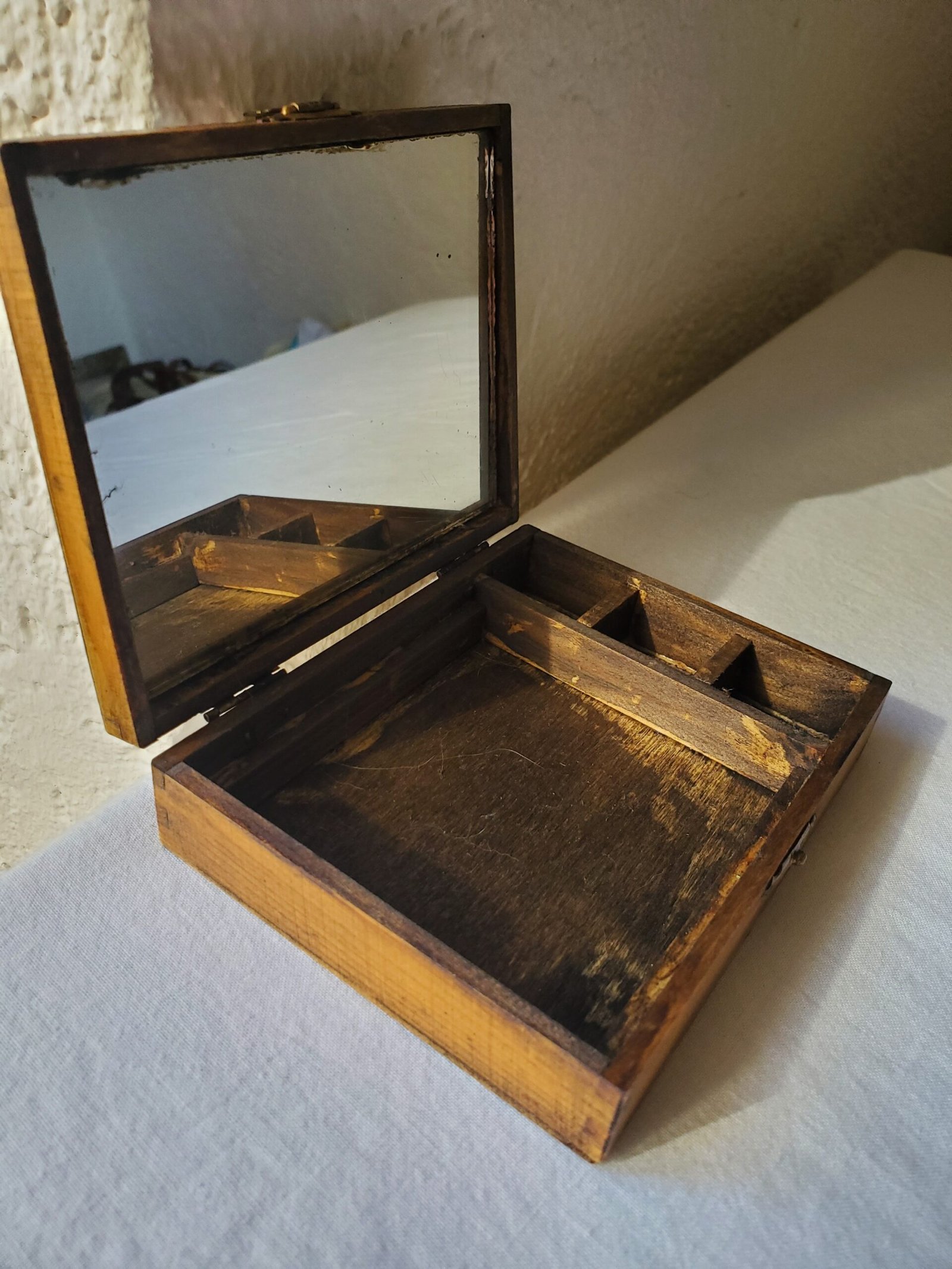 Boite à bijoux italienne a miroir en bois – Image 4
