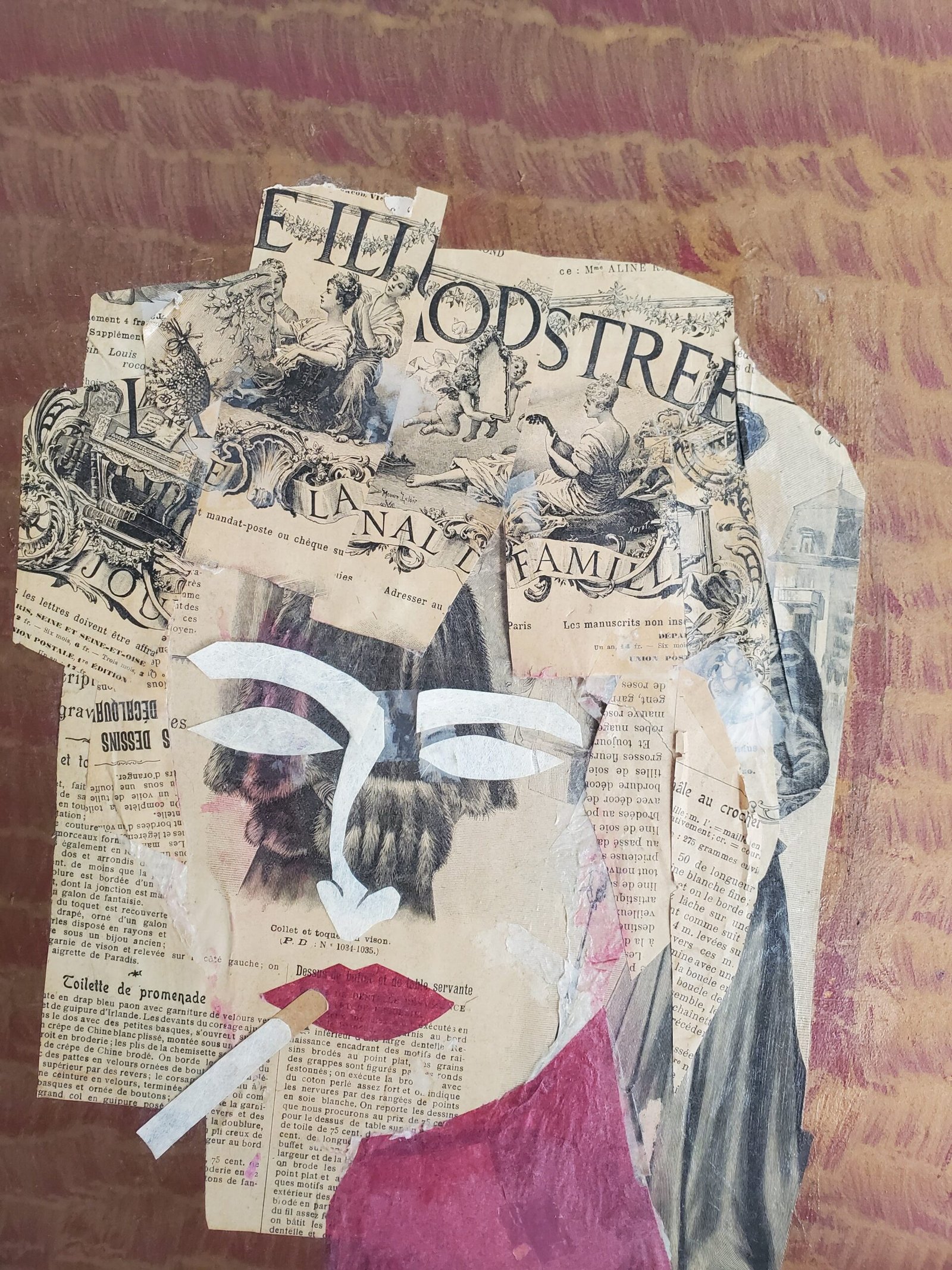 Tableau portrait femme collage maison anouchka 1.jpg